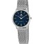 Reloj Marea Mujer con movimiento Japonés de 3 Agujas con Caja y Brazalete de Acero Inoxidable, Esfera Azul Oscuro, Resistente al Agua 3 ATM